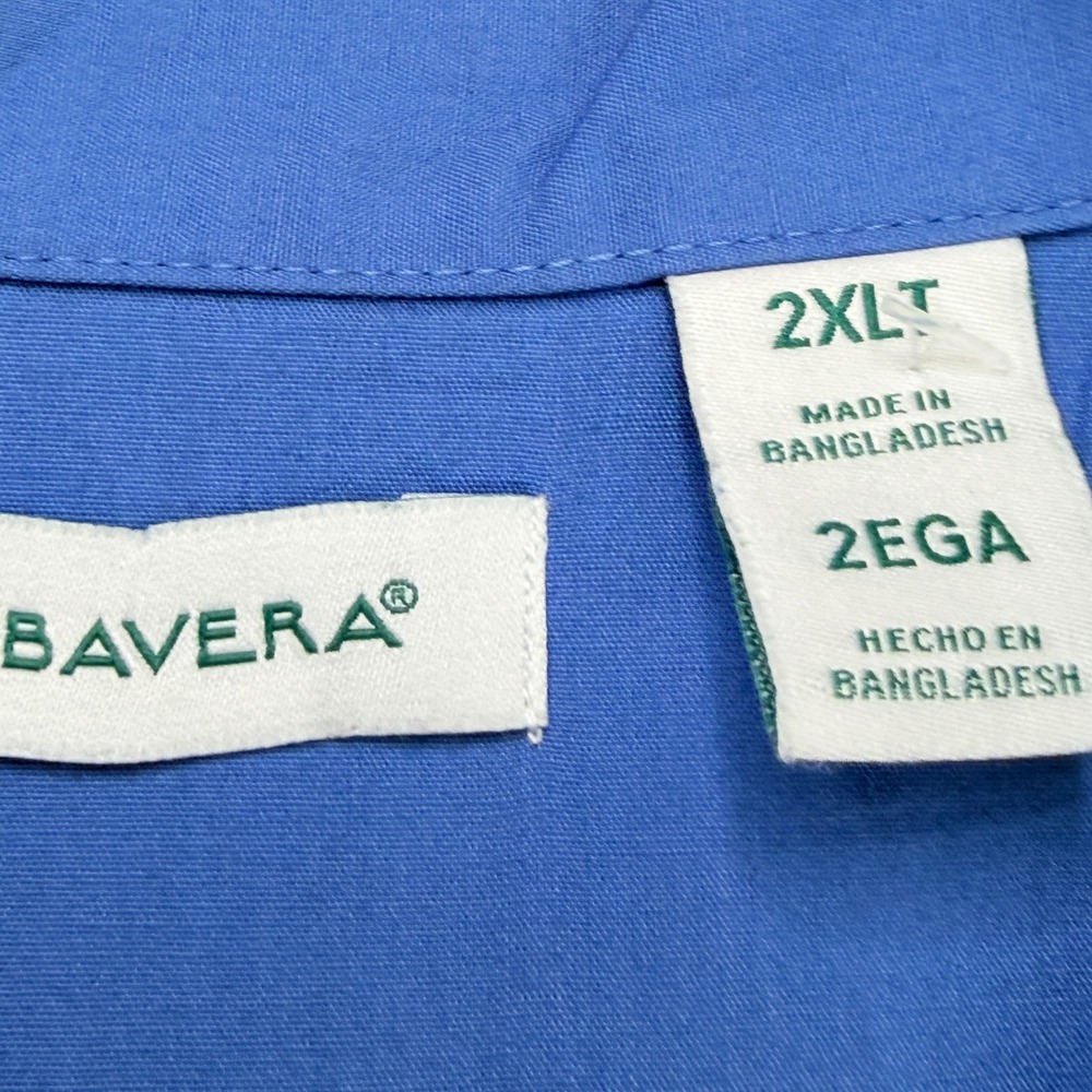 Cubavera Mens Blue Short Sleeve Guayabera Shirt Embroidered Pintuck 2XLT Tall - Picture 2 of 10